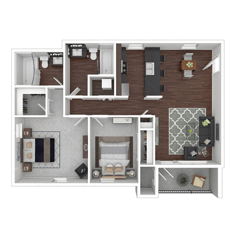 a floor plan of a two bedroom apartment